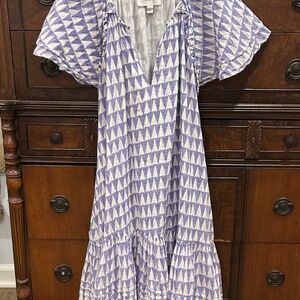 CLEOBELLA Organic Cotton Purple and Gold Triangle ‎Dress M